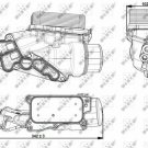 NRF 31351 Oil Cooler, engine oil for MERCEDES-BENZ