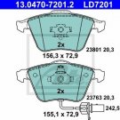 ATE 13.0470-7201.2 Brake Pad Set, disc brake for AUDI, SEAT