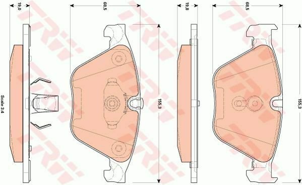 TRW GDB1854 Brake Pad Set, disc brake for BMW