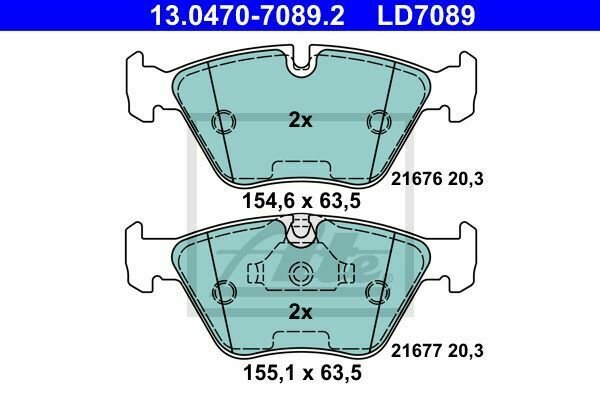 ATE 13.0470-7089.2 Brake Pad Set, disc brake for BMW
