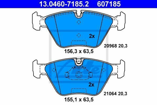 ATE 13.0460-7185.2 Brake Pad Set, disc brake for BMW