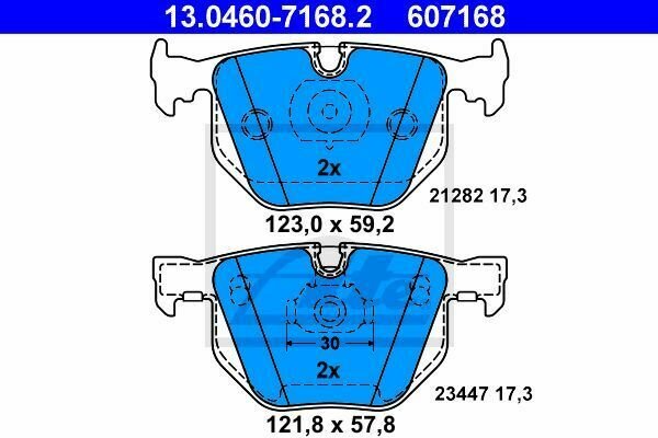 ATE 13.0460-7168.2 Brake Pad Set, disc brake for BMW