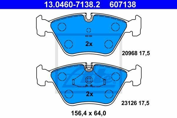 ATE 13.0460-7138.2 Brake Pad Set, disc brake for DAIMLER, JAGUAR