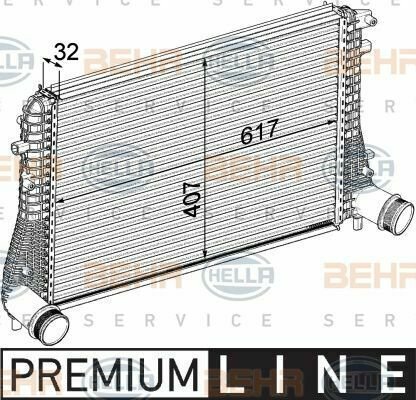 HELLA 8ML376746721 Intercooler, charger for AUDI, SEAT, SKODA, VW