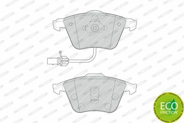FERODO FDB1407 Brake Pad Set, disc brake for AUDI