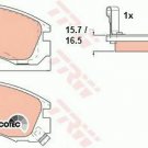TRW GDB1126 Brake Pad Set, disc brake for CITROËN, MITSUBISHI, PEUGEOT