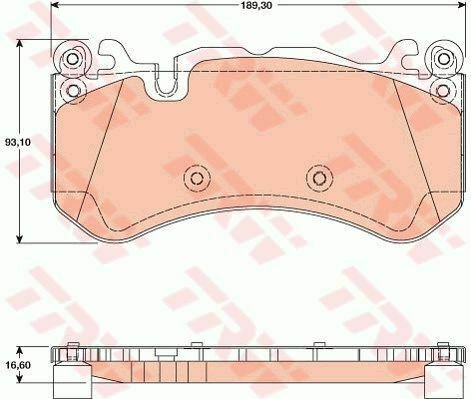 TRW GDB1734 Brake Pad Set, disc brake for MERCEDES-BENZ
