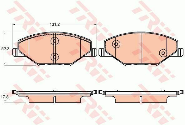 TRW GDB2027 Brake Pad Set, disc brake for SKODA