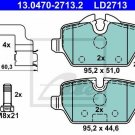 ATE 13.0470-2713.2 Brake Pad Set, disc brake for BMW, MINI