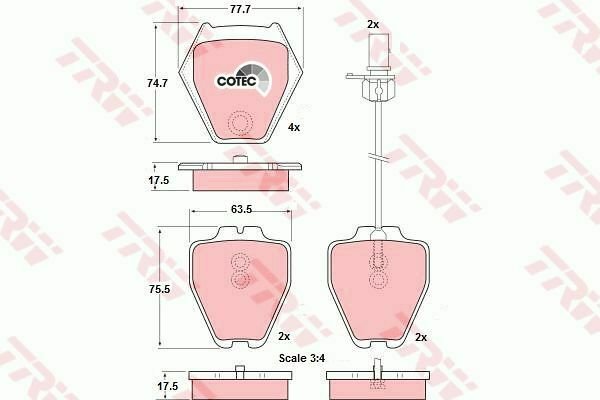 TRW GDB1381 Brake Pad Set, disc brake for AUDI, VW
