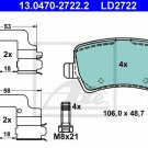 ATE 13.0470-2722.2 Brake Pad Set, disc brake for FORD, LAND ROVER, VOLVO