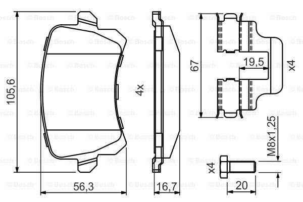 BOSCH 0986494731 Brake Pad Set, disc brake for AUDI, SEAT, VW