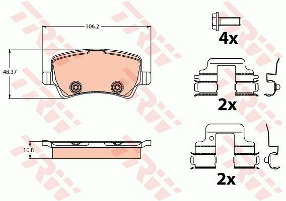 TRW GDB2125 Brake Pad Set, disc brake for VOLVO