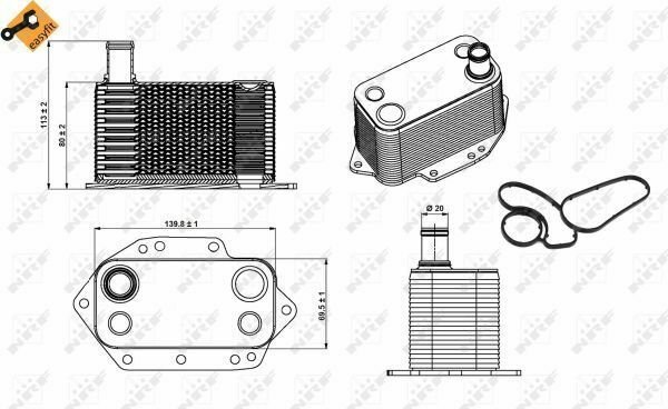 NRF 31281 Oil Cooler, engine oil for BMW