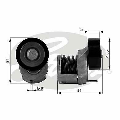 GATES T38439 Tensioner Pulley, v-ribbed belt for AUDI, SEAT, SKODA, VW