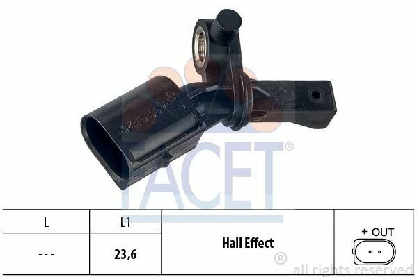 FACET 21.0012 Sensor, wheel speed for AUDI, SEAT, SKODA, VW