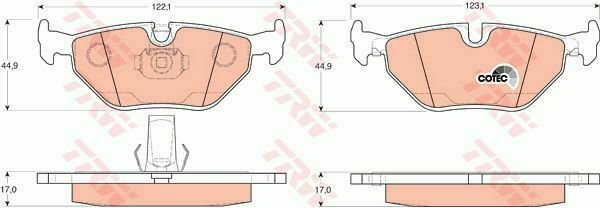 TRW GDB1265 Brake Pad Set, disc brake for ALPINA, BMW