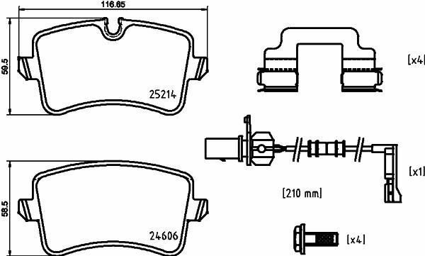 BREMBO P85150 Brake Pad Set, disc brake for AUDI, PORSCHE