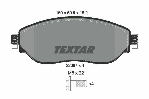 TEXTAR 2208701 Brake Pad Set, disc brake for FIAT, NISSAN, OPEL, RENAULT
