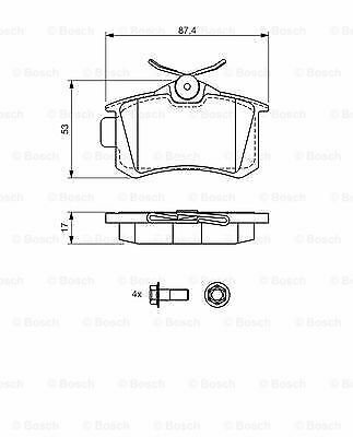 BOSCH 0986494515 Brake Pad Set, disc brake for AUDI, CITRO&Atilde;�N, DS, FORD, PEUGEOT,