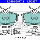 ATE 13.0470-2877.2 Brake Pad Set, disc brake for SEAT, VW