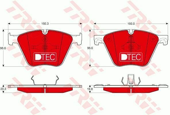 TRW GDB1964DTE Brake Pad Set, disc brake for BMW