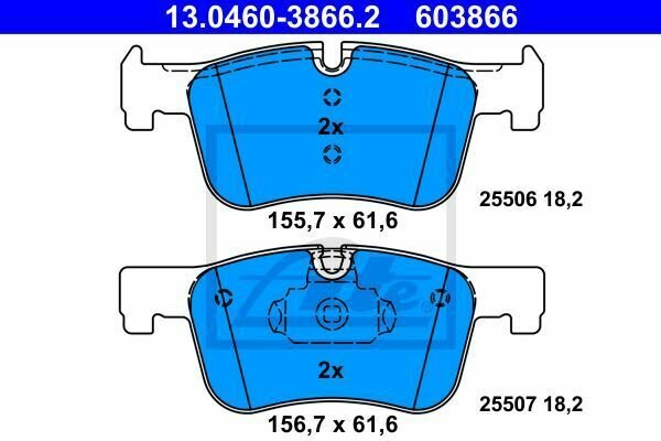 ATE 13.0460-3866.2 Brake Pad Set, disc brake for BMW