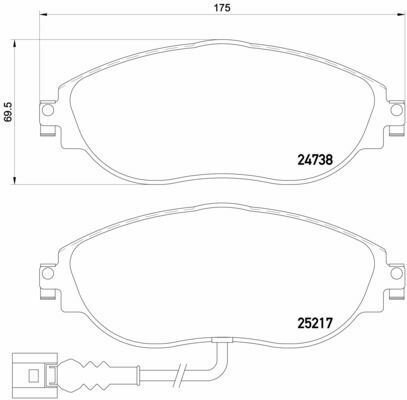 BREMBO P85131 Brake Pad Set, disc brake for SEAT, VW