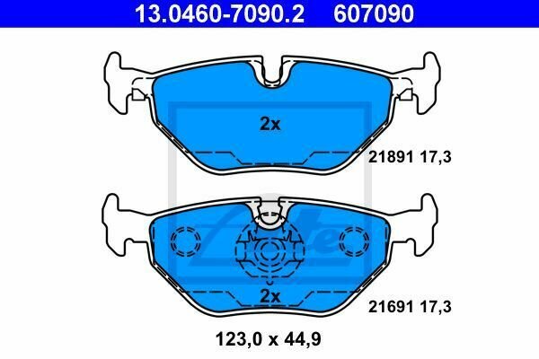 ATE 13.0460-7090.2 Brake Pad Set, disc brake for BMW