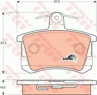 TRW GDB1163 Brake Pad Set, disc brake for AUDI