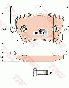 TRW GDB1763 Brake Pad Set, disc brake for AUDI, SEAT, VW