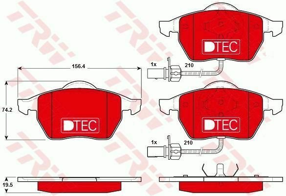 TRW GDB1307DTE Brake Pad Set, disc brake for AUDI, SEAT, SKODA, VW