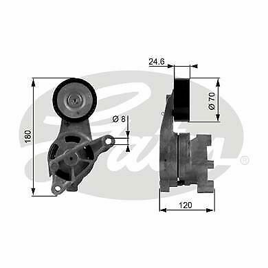 GATES T38438 Tensioner Pulley, v-ribbed belt for AUDI, SEAT, SKODA, VW