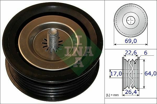 INA 532067110 Deflection/Guide Pulley, v-ribbed belt for INFINITI, MERCEDES-BENZ