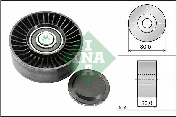 INA 532051510 Deflection/Guide Pulley, v-ribbed belt for BMW