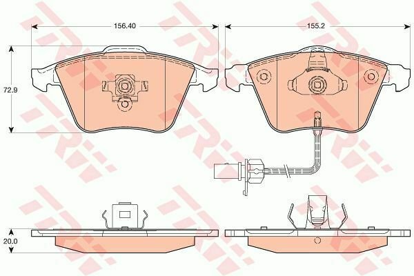 TRW GDB1617 Brake Pad Set, disc brake for AUDI, SEAT