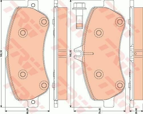 TRW GDB1798 Brake Pad Set, disc brake for MERCEDES-BENZ