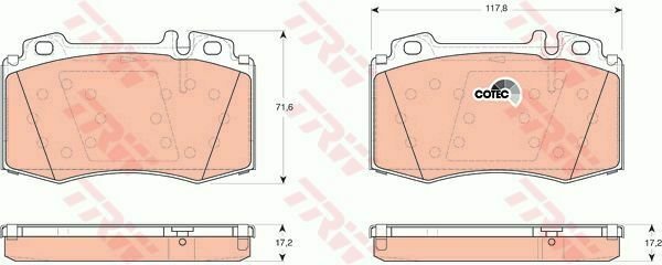 TRW GDB1454 Brake Pad Set, disc brake for MERCEDES-BENZ
