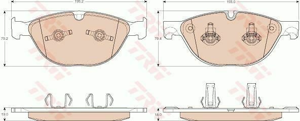 TRW GDB1963 Brake Pad Set, disc brake for JAGUAR