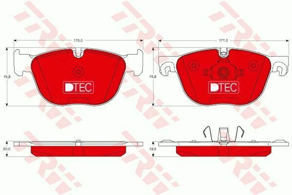 TRW GDB1726DTE Brake Pad Set, disc brake for BMW