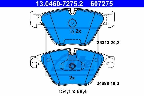 ATE 13046072752 Brake Pad Set, disc brake for BMW