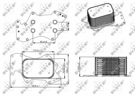 NRF 31273 Oil Cooler, engine oil for AUDI, VW