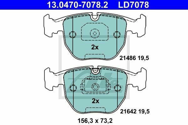 ATE 13.0470-7078.2 Brake Pad Set, disc brake for BMW