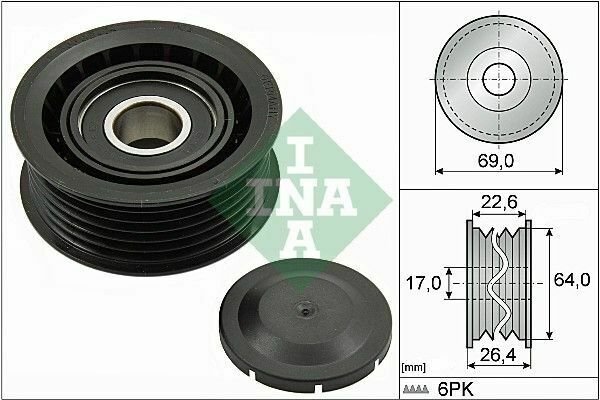 INA 532016010 Deflection/Guide Pulley, v-ribbed belt for AUDI, CHRYSLER, DAEWOO,