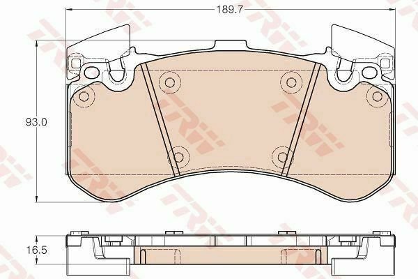 TRW GDB1976 Brake Pad Set, disc brake for AUDI