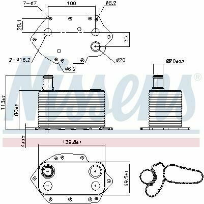 NISSENS 90905 Oil Cooler, engine oil for BMW