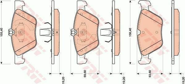 TRW GDB1815 Brake Pad Set, disc brake for MERCEDES-BENZ