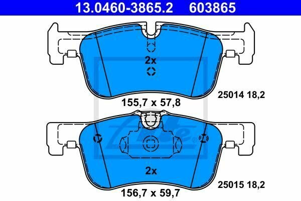 ATE 13.0460-3865.2 Brake Pad Set, disc brake for BMW