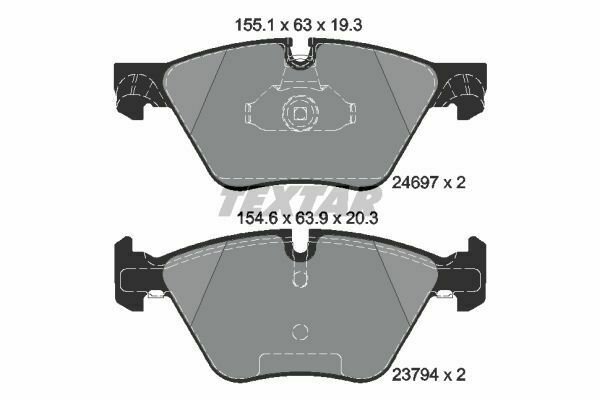 TEXTAR 2469701 Brake Pad Set, disc brake for BMW