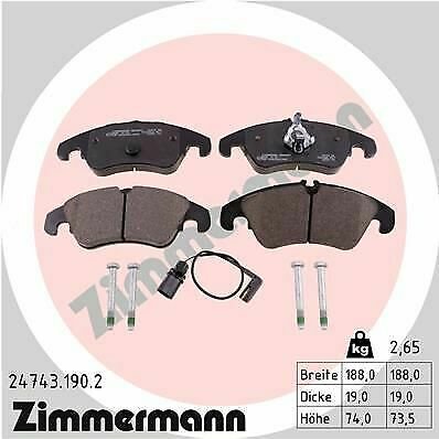 ZIMMERMANN 24743.190.2 Brake Pad Set, disc brake for AUDI